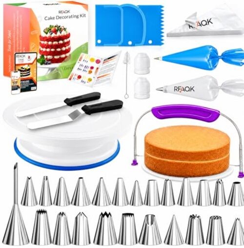 PCs Cake Decorating Kit with Leveler, Baking Supplies Gift Includes 90 Blue gallery