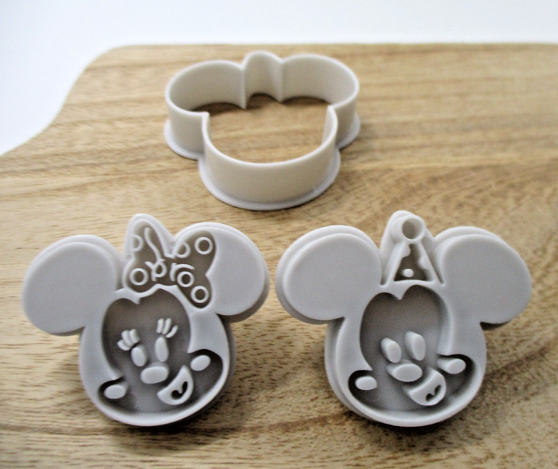 2025 Disney Mickey Minnie Cookie cutter with stamp 2pcs seria japan gallery