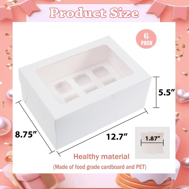 6 Pack Dessert , Holds 12 Count 5 oz Square or Round Dessert Shooters,Cupcake... gallery