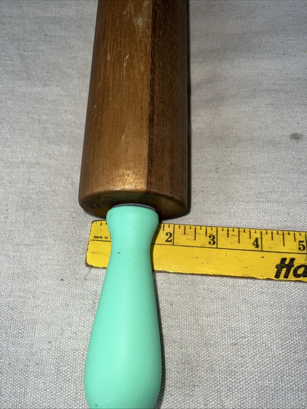 Thyme And Table Acacia Wood Rolling Pin Green Handles gallery