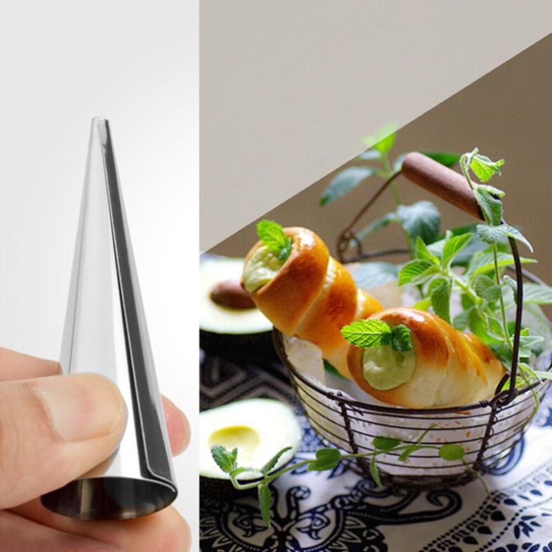 16pcs Steel Pastry Cream Horn Molds Conical Tube Cone Pastry Roll Horn Mould gallery