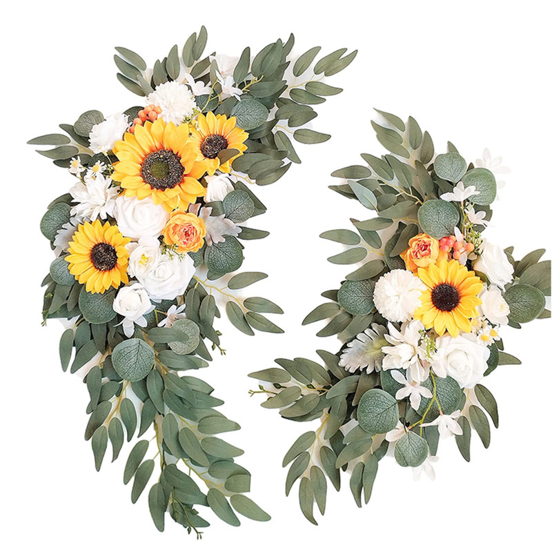 Bmqdsm Wedding Arch Faux Flowers Set Of 2 Greenery Garland For Wedding Decor