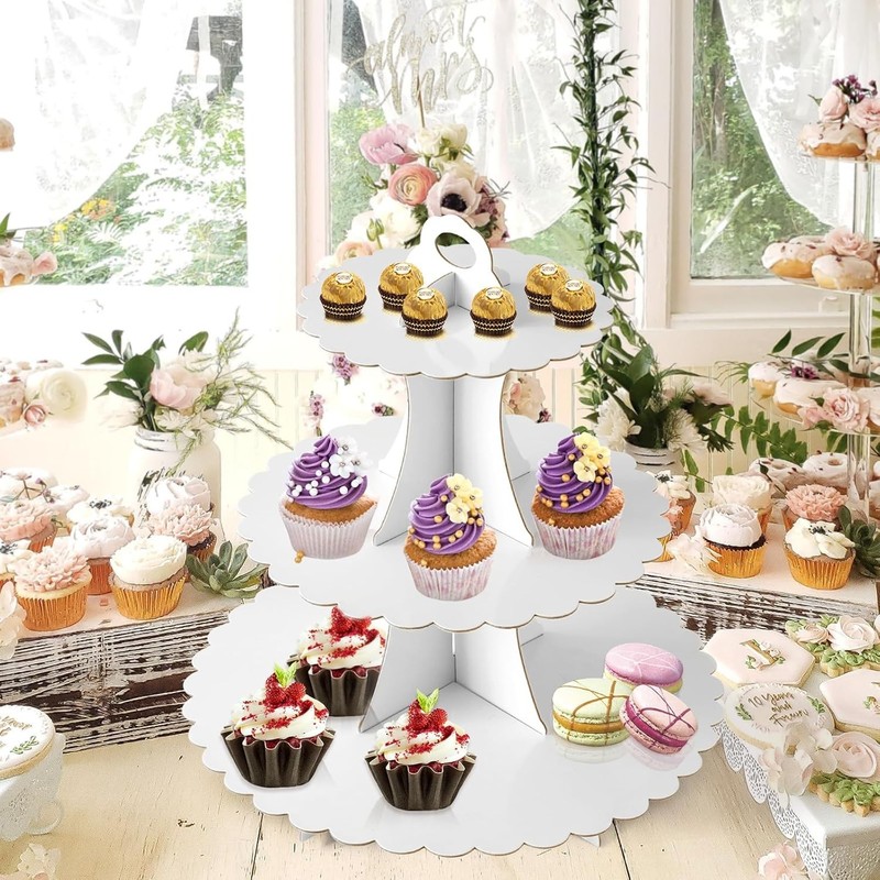 Versatile 3-Tier Cupcake and Dessert Stand for All Occasions - Lightweight gallery
