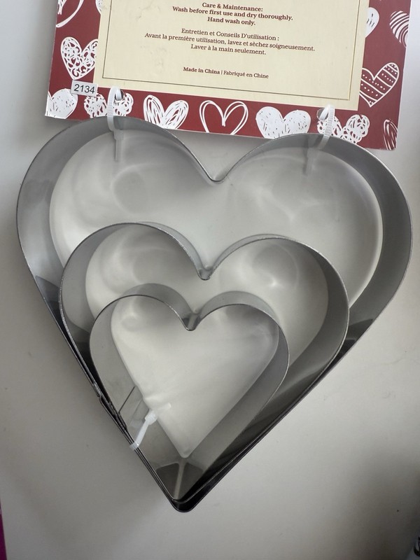 Cookie Cutters The Bakeshop by Master Class 3 Piece Set Heart Shape New gallery