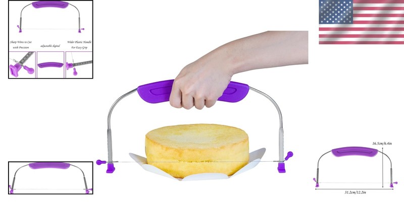 Cake Leveler Slicer Adjustable Stainless Steel 10 Inch Food Grade Purple gallery