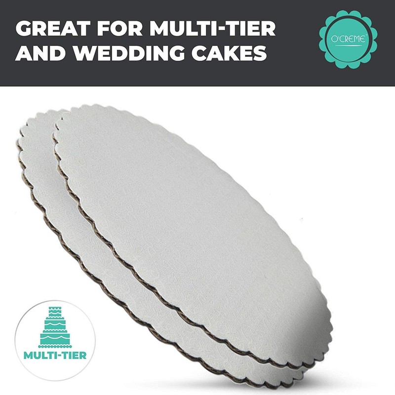 10 Pack 10 Inch WhiteTop Scalloped Round Cake Pastry Board 3/32 Inch Thick gallery
