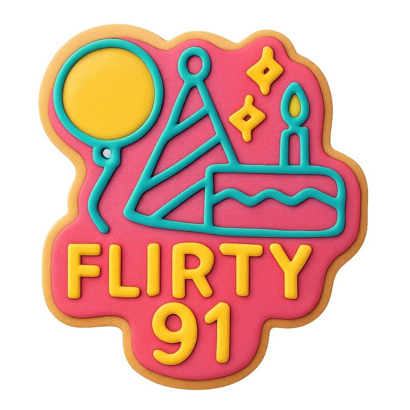 Flirty 91 with a Bow Tie Cookie Cutter & Stamp, Fondant & Clay - 4x4" gallery