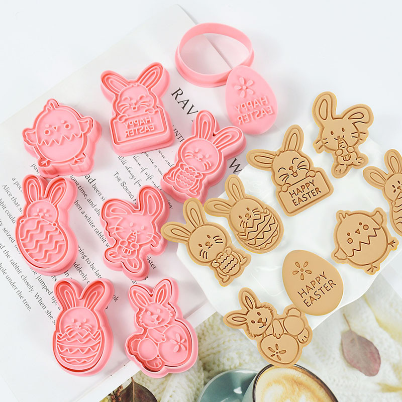 8Pcs Cute Rabbit Cookie Embossing Mold for Easter Birthday Party Cake Decoration gallery