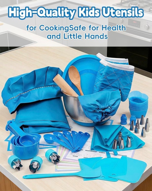 Kids Baking Set, Food-Grade Cooking Kit for Kids Ages 6 to 12, Kitchen Utensils gallery