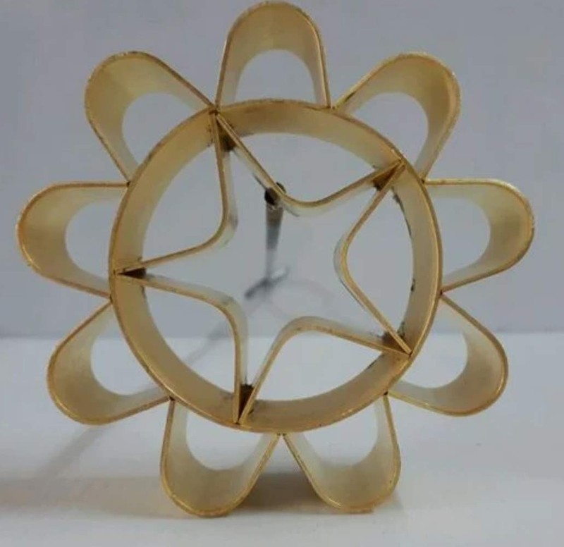Dok Jok Brass Mold Thai Crispy Lotus Blossom Cookies Sunflower 4.13", Gold gallery