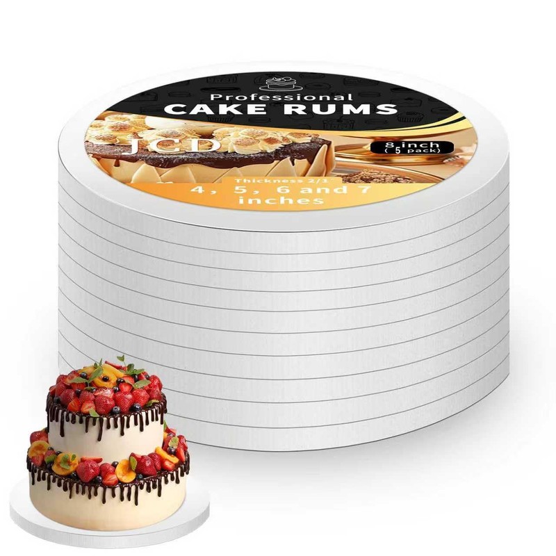 5Pcs Cake Drums 8 Inch,Cake Boards 8 Inch Round, 1/2" Thick Cardboard, Sturdy...