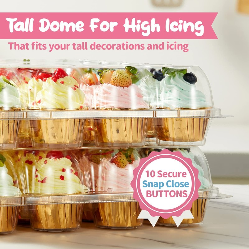 24 Pack X 10 Sets Stackable Cupcake Carrier Holders With 240 Pack Cupcake Line gallery