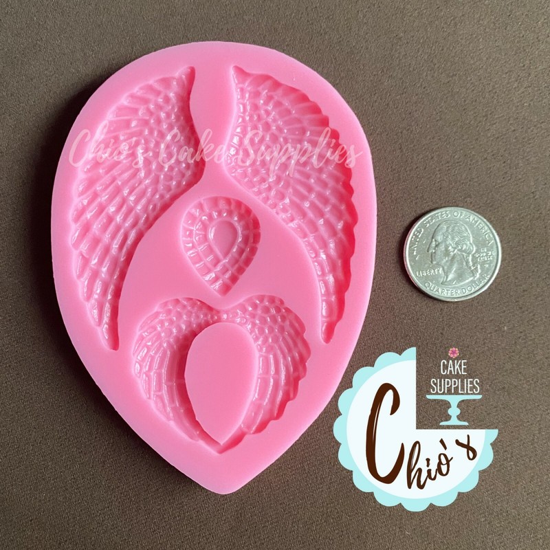 Angel Wings silicone mold, 4 cavities. gallery