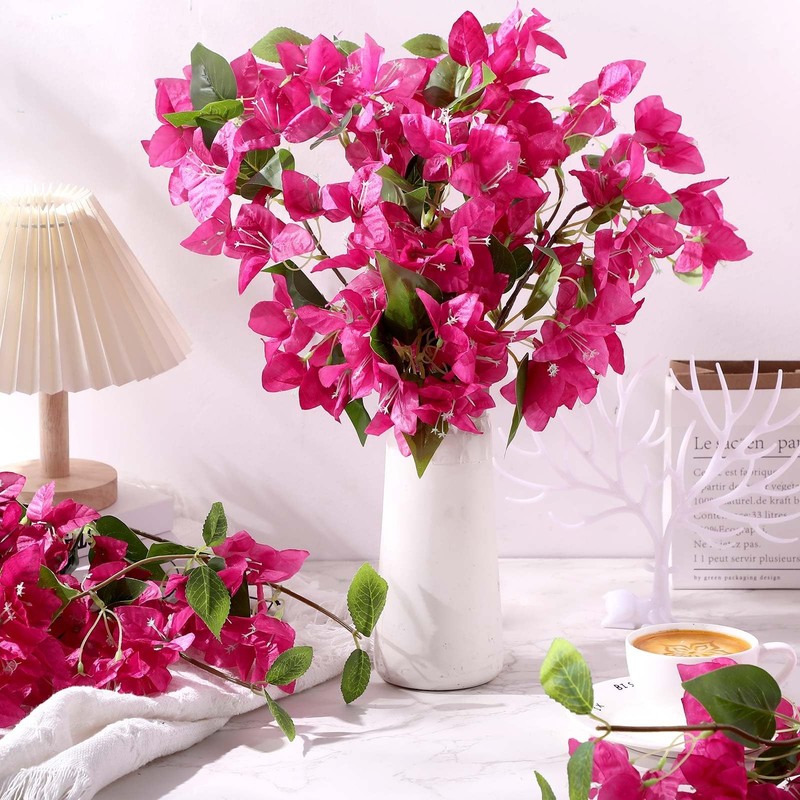 Yuxung 60 Pcs Artificial Faux Bougainvillea Fake Flower Silk Bougainvillea gallery