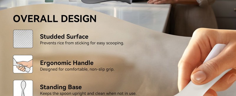 Silicone Standing Rice Spatula with Non-Sti Paddle, Heat gallery