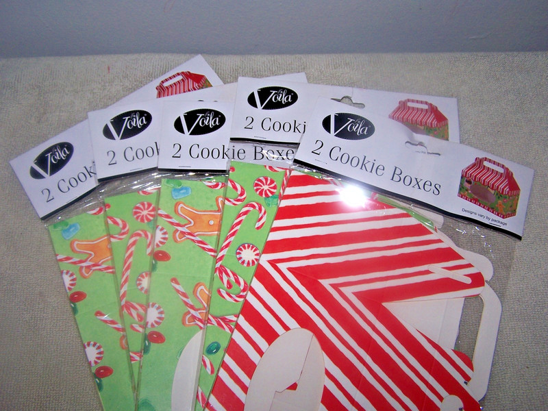 LOT OF 4 PKGS CHRISTMAS COOKIES BOXES 6" X 3" X 6"~10 BOXES TOTAL - NIB gallery