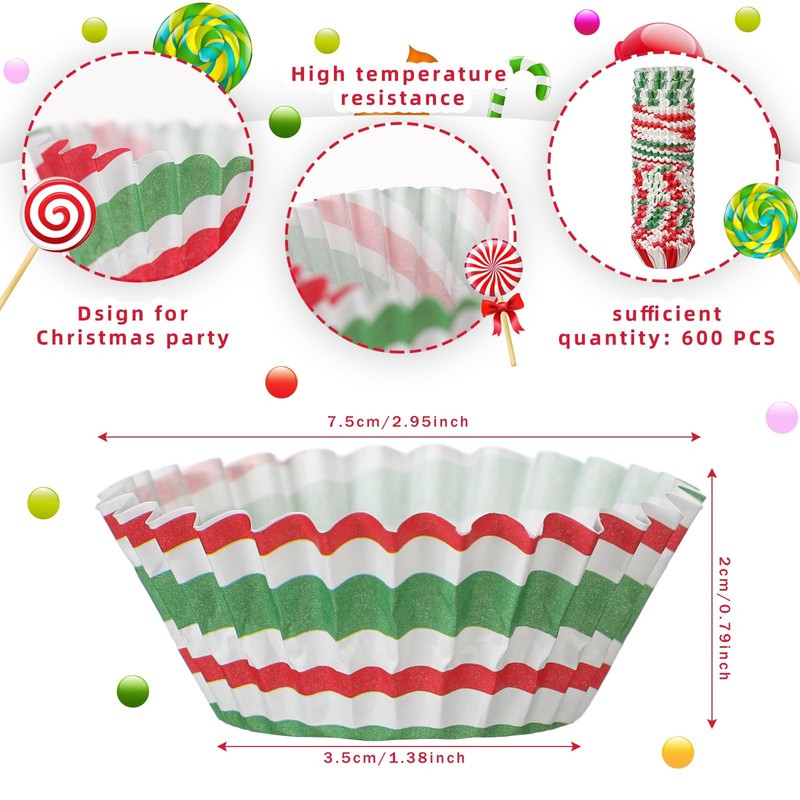 Christmas Party Cupcake Liners Paper Baking Cups Holiday Cake Making Supplies gallery