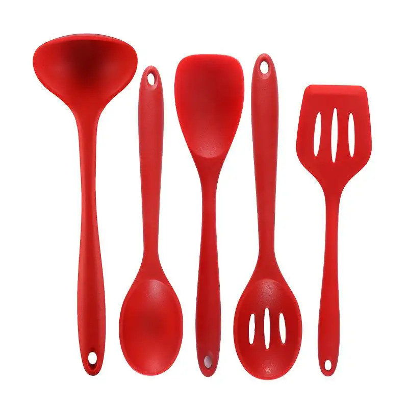5PCS Silicone Kitchen Utensil Set Non Stick Cooking Spatula Spoon Tools gallery