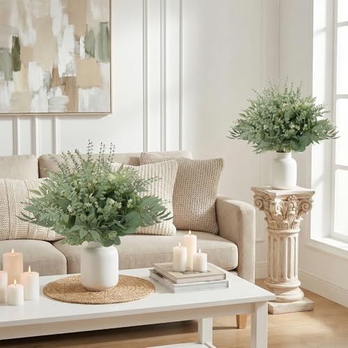 Pcs Artificial Mixed Eucalyptus Stems Bulk, 5 Kinds of Fauxery 130 Green gallery