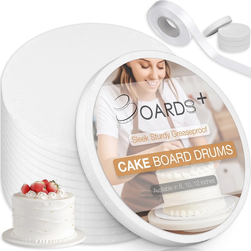 10 Pk 12″ Cake Drums 1/2″ Thick Free Prop Tool Ribbon Included