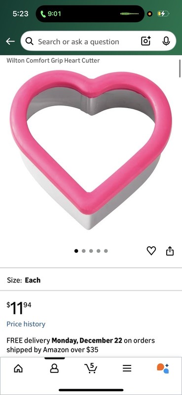 Wilton Large Heart Comfort-Grip Cookie Cutter Valentine’s Day gallery