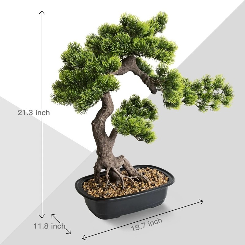 Artificial Bonsai Plant, Large Faux Juniper Plants 20 inch, Faux Potted Pine ... gallery
