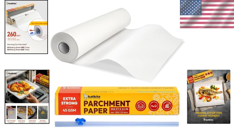 Heavy Duty Parchment Paper Roll 12" x 262 ft - Non-Stick & Versatile gallery