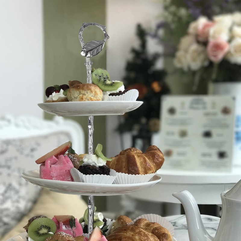 3 Tier 14" Heavy Metal Cake Stand Holder Fruit Plate Stand Fitting Hardware R... gallery