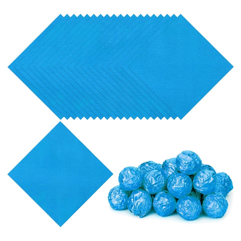 200 Pcs 3×3 Inch Foil Candy Wrappers Chocolate Wrapping Paper Light Blue