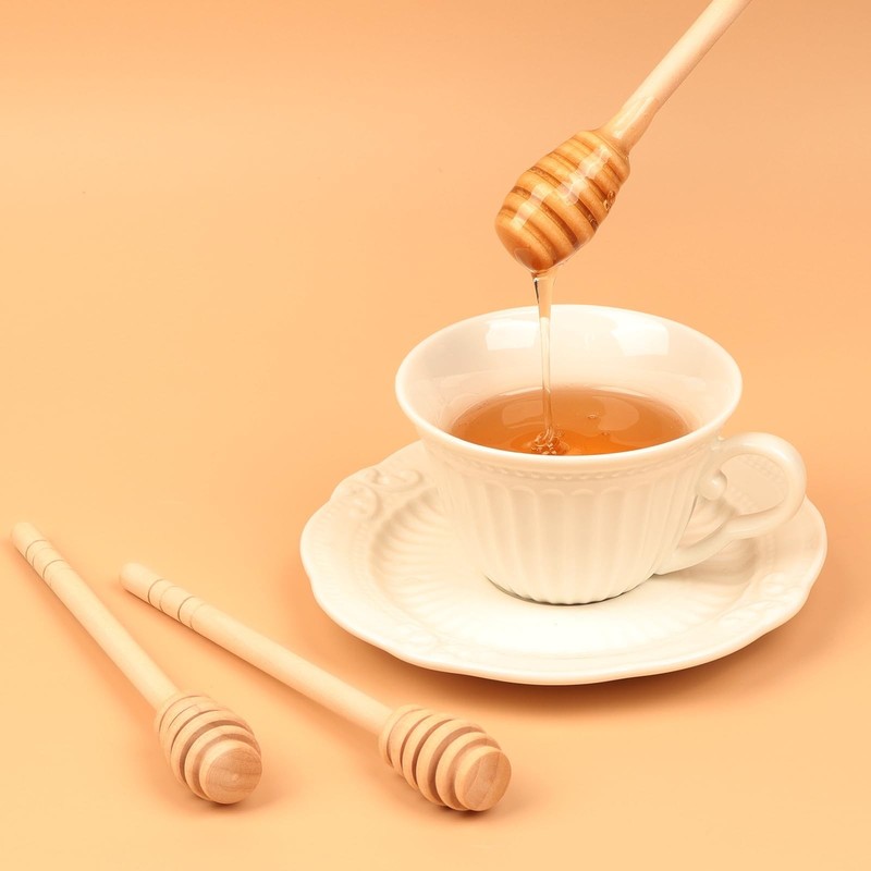 6 Pack 6 Inch Wooden Honey Spoon Mixing Stirrer Honey Dipper Sticks Party Favors gallery