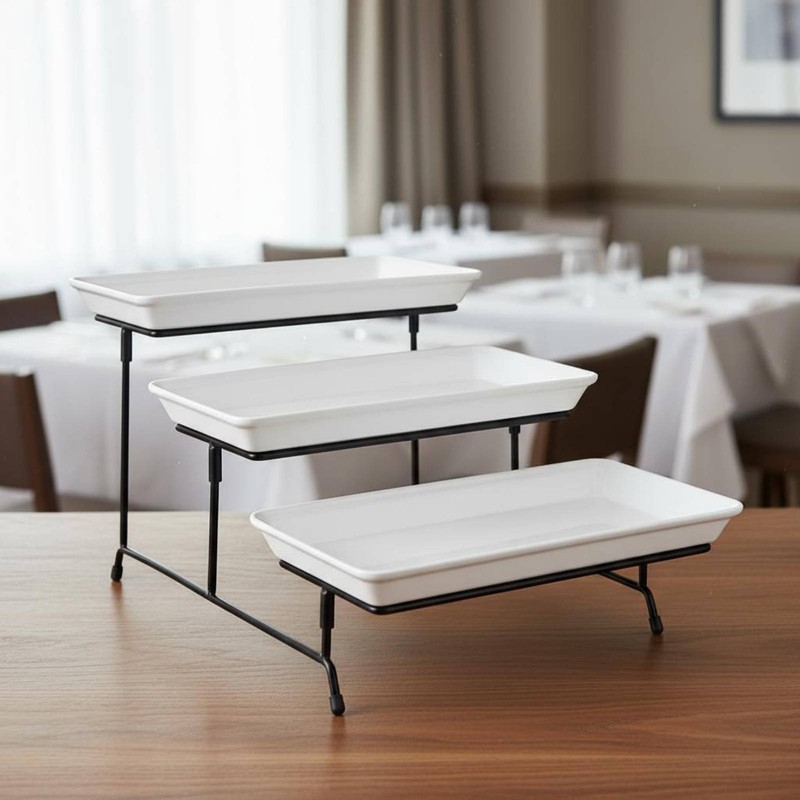 Three-Tier Dessert Stand Elegant 3 Tier Serving Stand Foldable for Party gallery