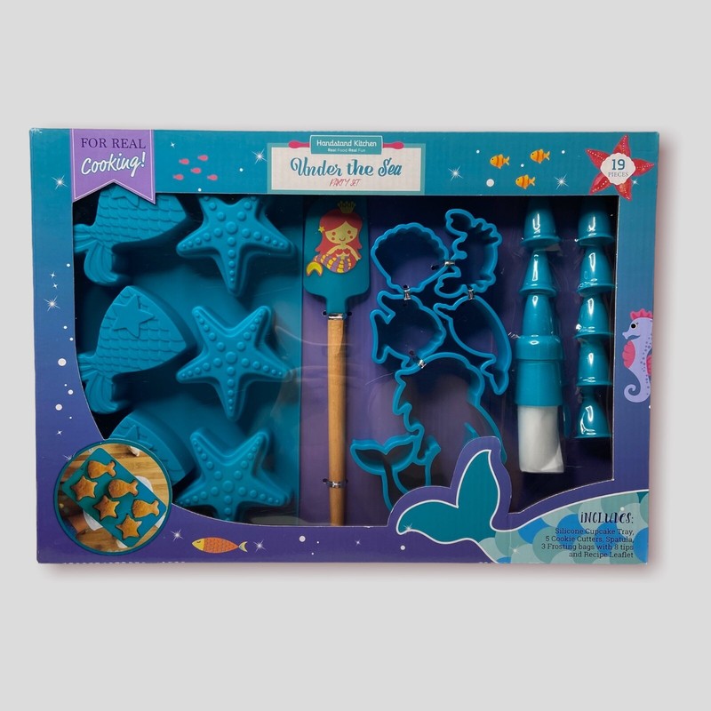 Handstand Kitchen Under The Sea 19 Piece Baking Party Set Silicone Mermaid NEW