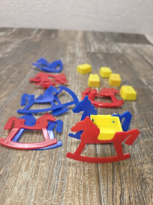 6 Rocking Horse Cake Toppers or Party Favors 1970s Wilton Snap Together gallery