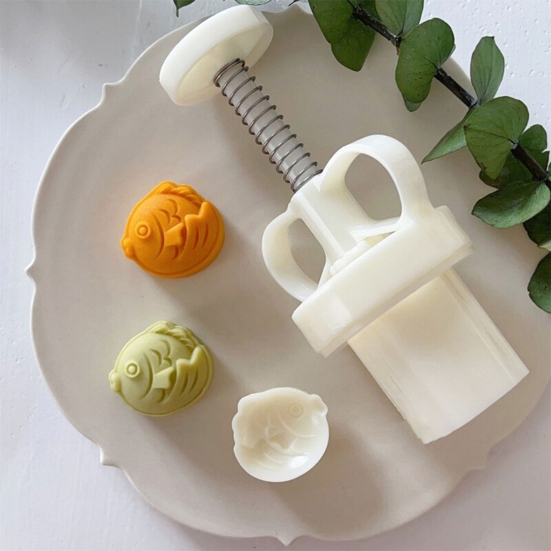 Hand Pressure Fish Shape Fondant Mooncake Mould Press Cookie Cutters Baking Tool gallery