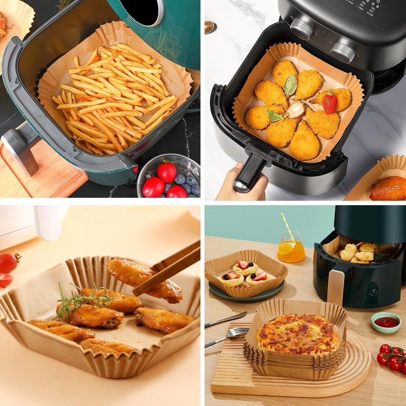 200Pcs Air Fryer Paper Liners, 8 Inch Square Disposable Paper Liner, Non-stic... gallery