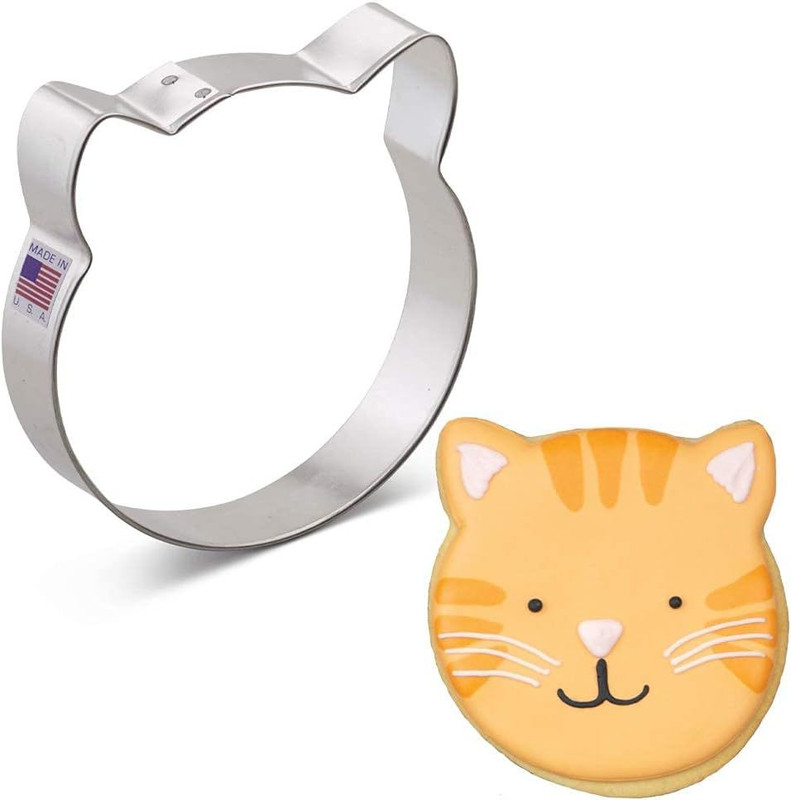 Cat Face Sandwich Cutter Cookie Cutter, 4" by Ann Clark