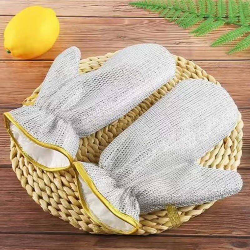1PC Housework Cleaning Gloves Steel Wire Ball Dishwashing Gloves Waterproof