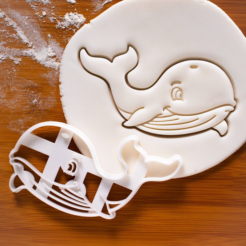 Set of 4 Cute Dolphin, Whale, Shark, Octopus Cookie Cutters - nautical ocean gallery