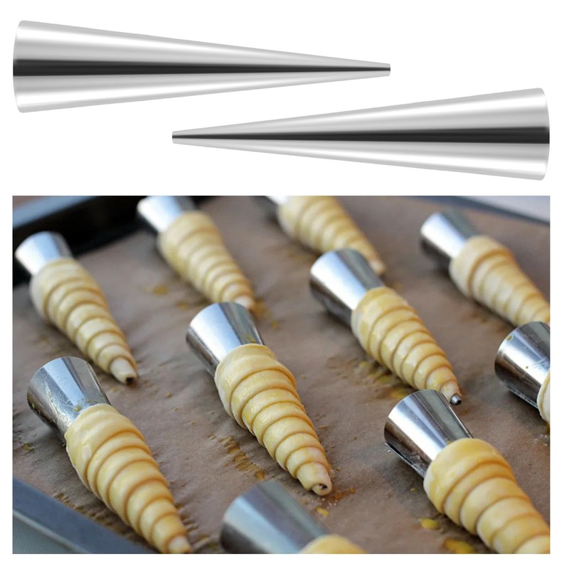80 PCS 5.5 Inch Stainless Steel Cream Horn Molds Cannoli Forms Conical gallery