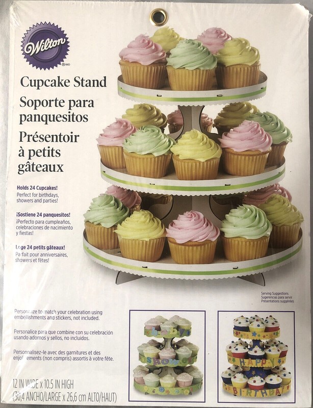 Wilton Cupcake Stand-White 12"X10.5" Holds 24 Cupcakes, Part W1512127
