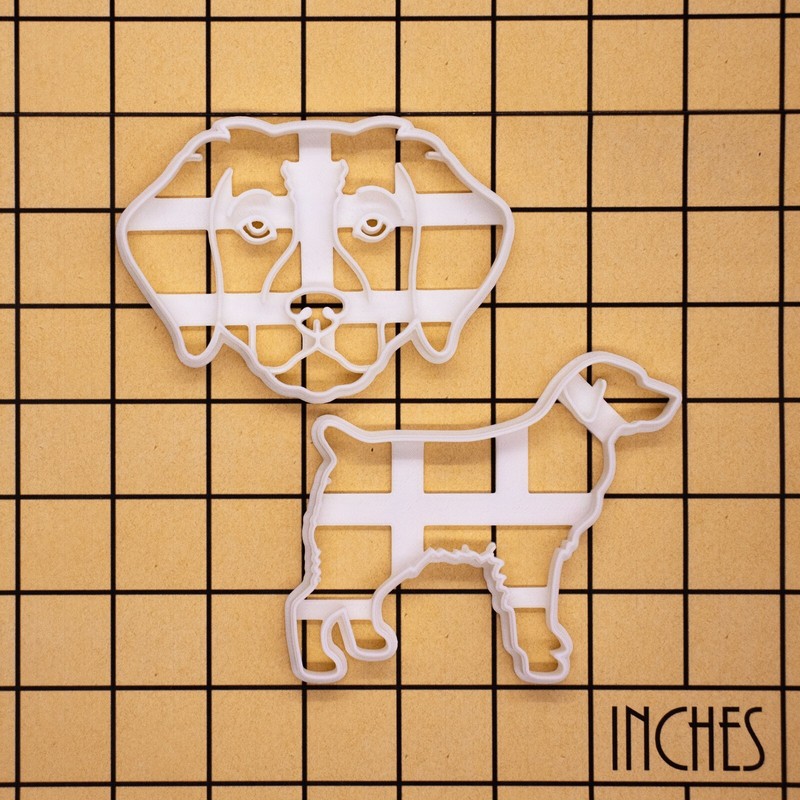 Set of 2 Brittany Spaniel Cookie Cutters - Bake dog treats personalized portrait gallery