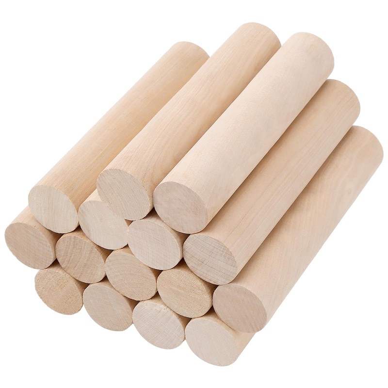 15 PCS 6×1.2 Inch Natural Mini Wooden Dough Rolling Pins Dumpling Pizza