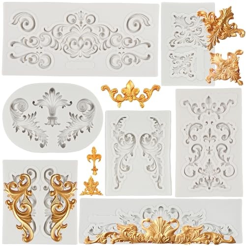Baroque Style Curlicues Scroll Lace Fondant Silicone Mold Filigree Mold Style A gallery