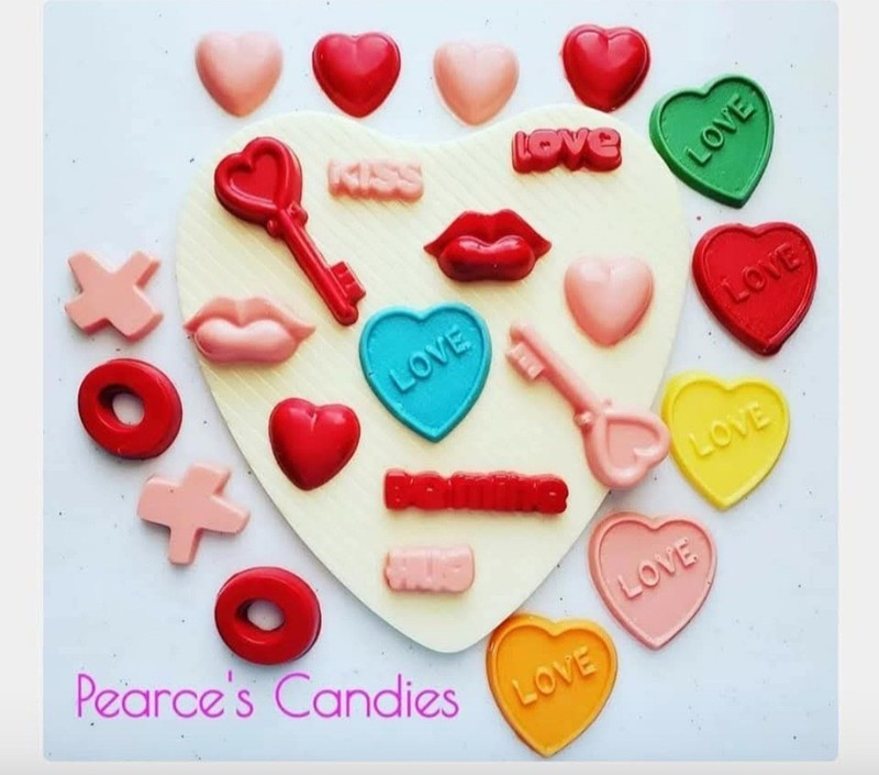 Vintage Chocolate Mold, Heart LOVE, Plastic, Valentine's Day gallery