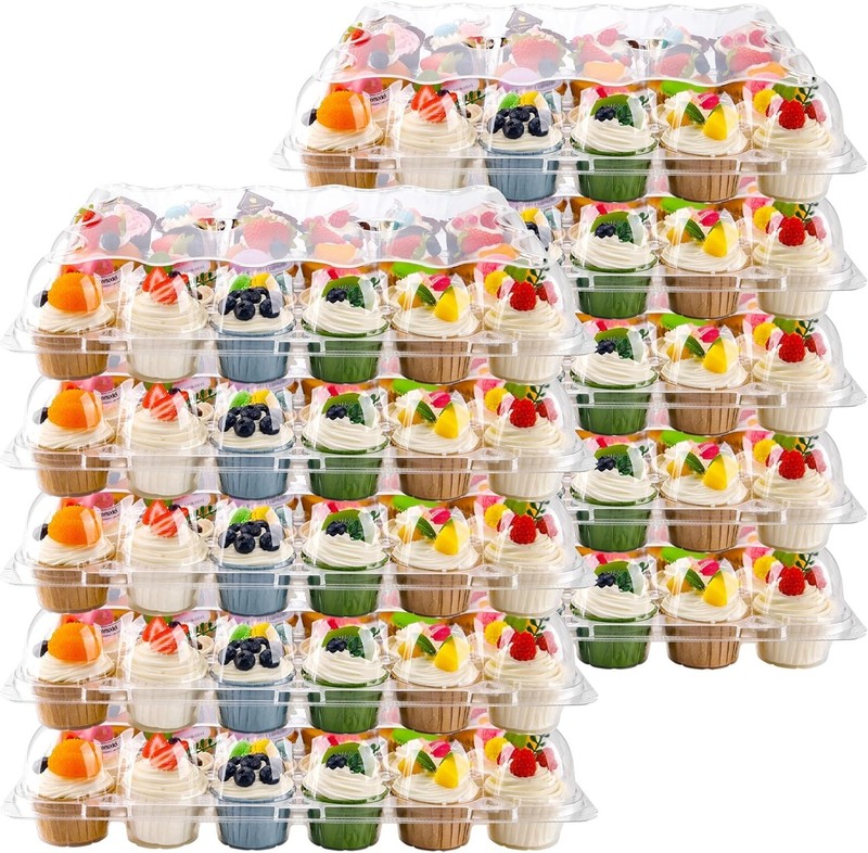 24 Count Cupcake Containers 10 Pack Cupcake Holders with Detachable Tall Dome... gallery