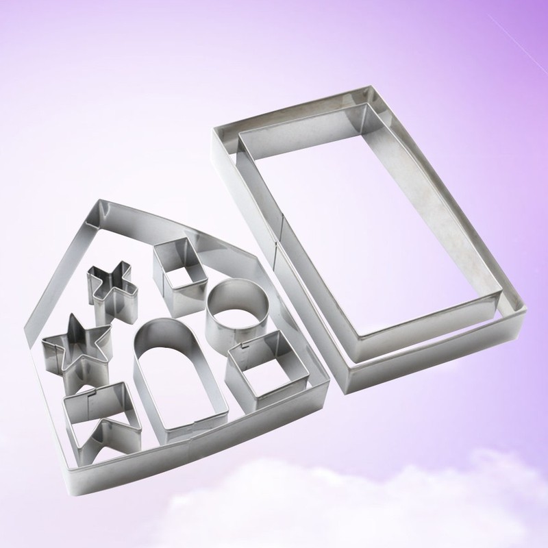 10 PCS Gingerbread House Mold Tray Cookie Making Christmas Cake Mould