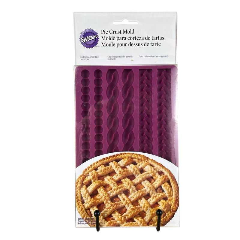 WILTON~6 Cavities 7.5″ Length Red Silicone Pie Crust Mold