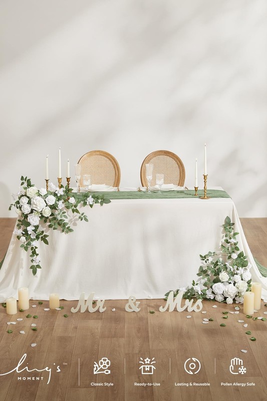 Ling'S Moment Lings Moment 2Pcs Artificial Floral Swags Centerpieces Wedding gallery