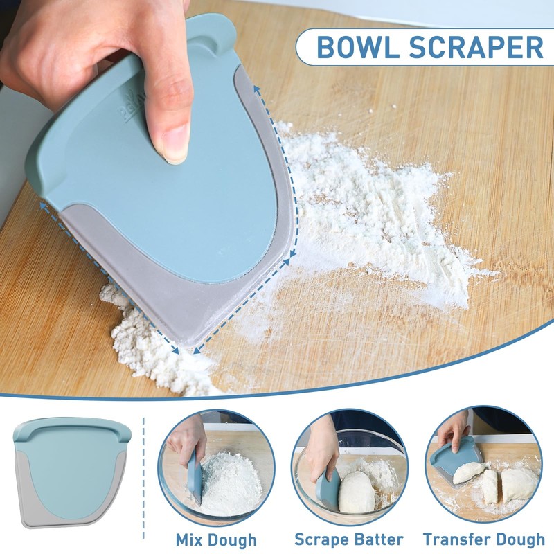 Dough Scraper 304 Stainless Steel 2 in 1 with Conversion Chart - Kitchen Baking gallery