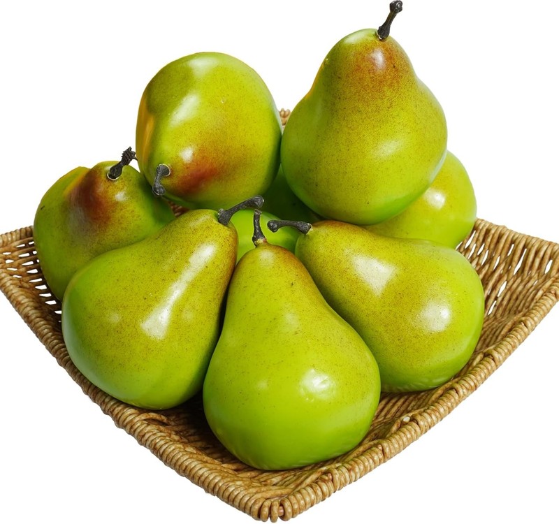 9 Pa Fake Pears Artificial Fruits,Realistic Pear Ornents for